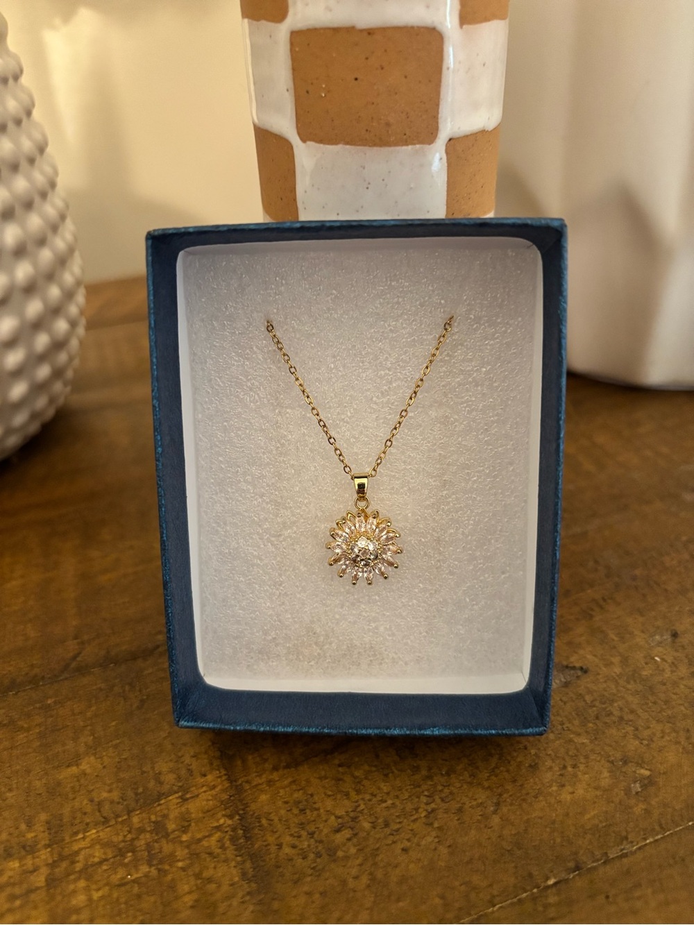 Gold Sunburst Pendant Necklace - Elegant Women's Jewelry